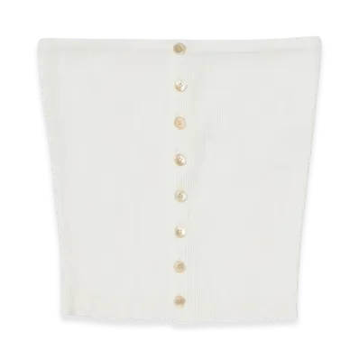 AURALEE Cotton High Gauge Rib Knit Bandeau "White"