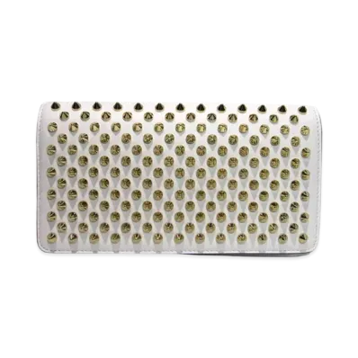 Christian Louboutin Macaron Studs Leather Flap Long Wallet "White"