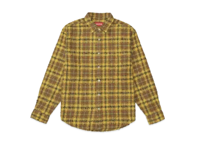 Supreme Frayed Textured Plaid Shirt "Gold"