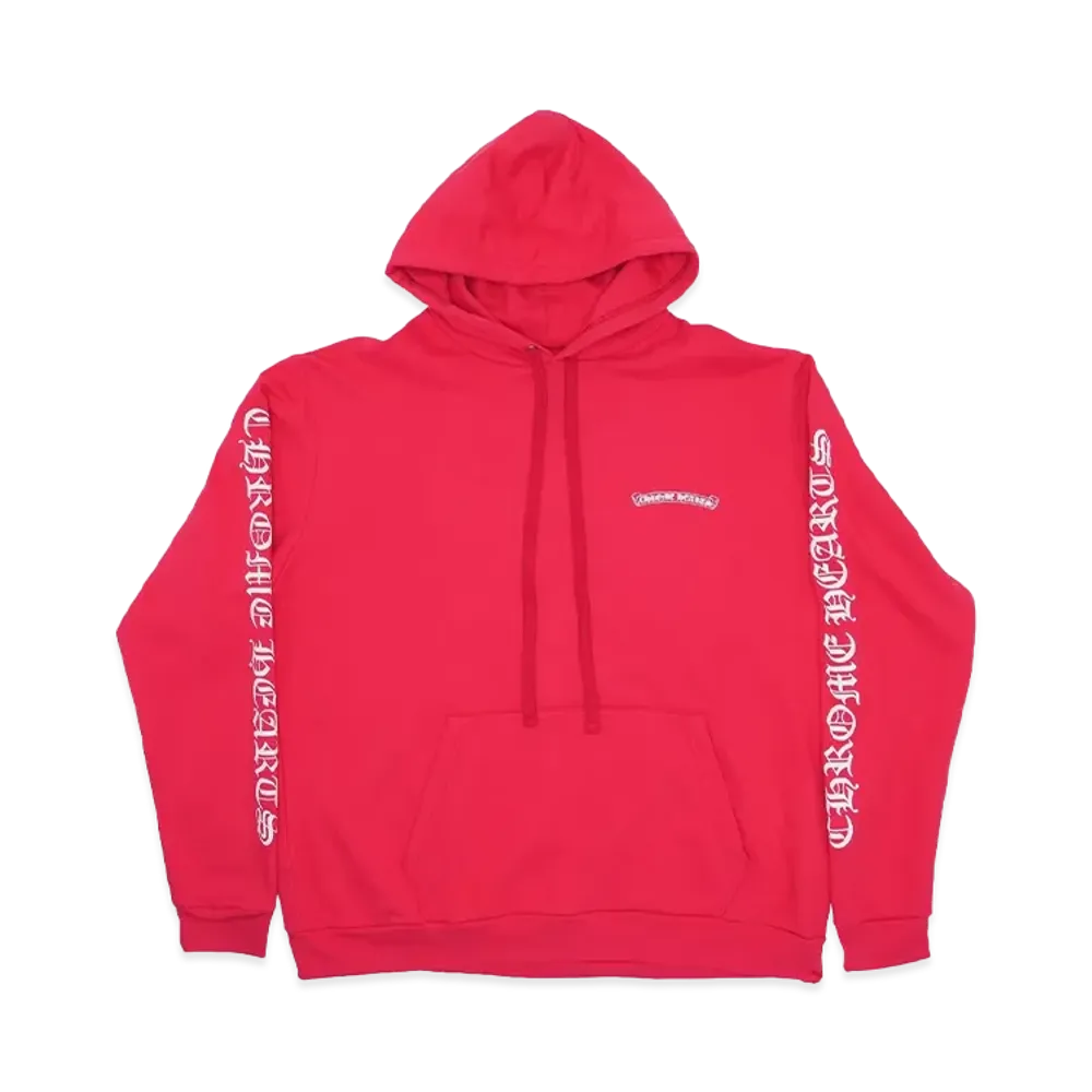 Chrome Hearts Scroll Logo Hoodie "Red/White"