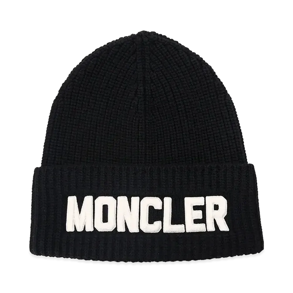 Moncler Berretto Tricot Knit Cap "Black/White"