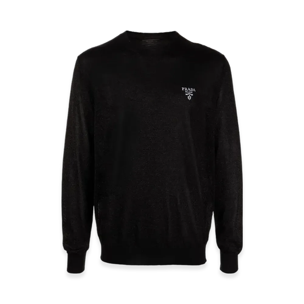 PRADA Silk Crewneck Sweater "Black"