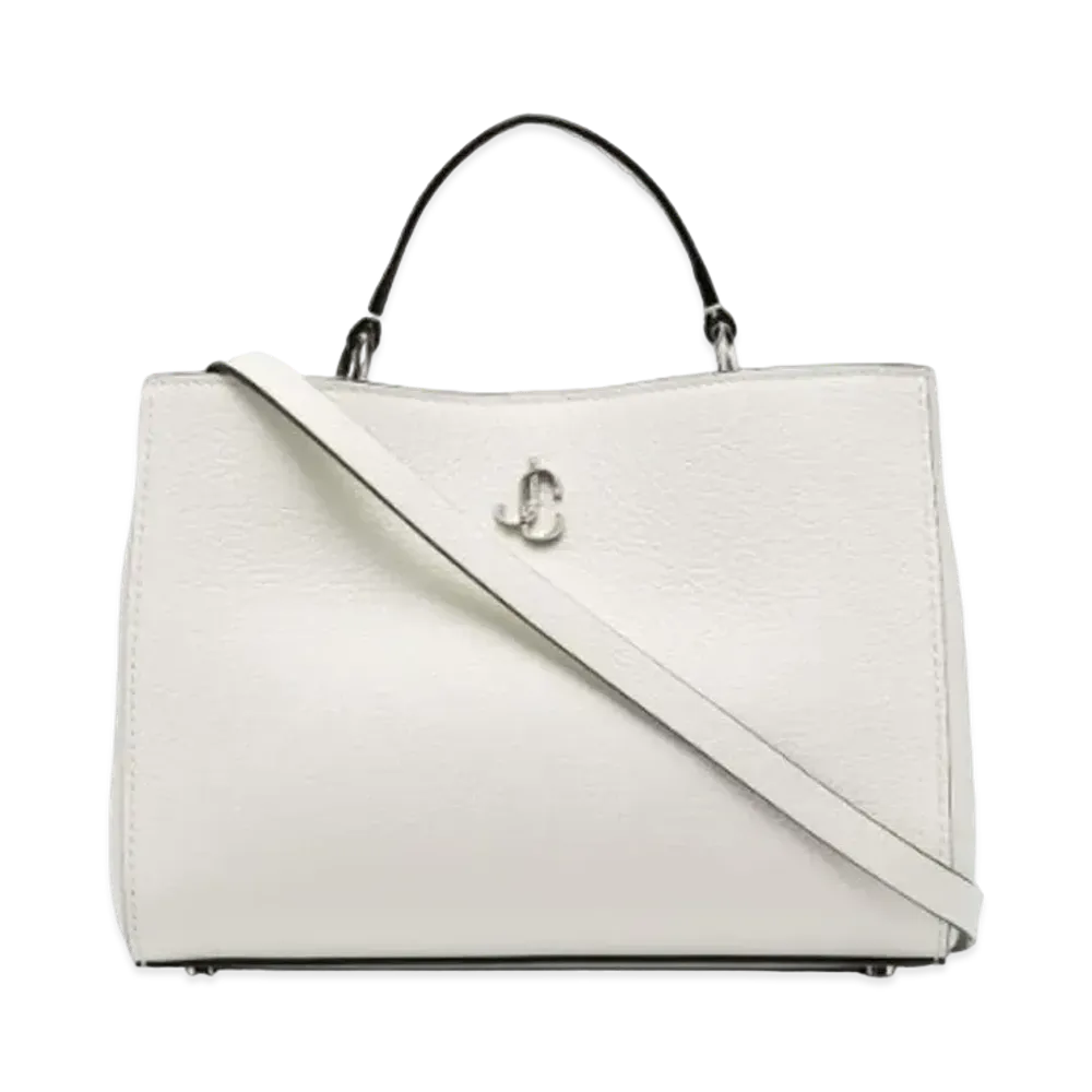 Jimmy Choo Varenne Top Handle S City Grainy Calf Leather Top Handle Handbag "Latte"
