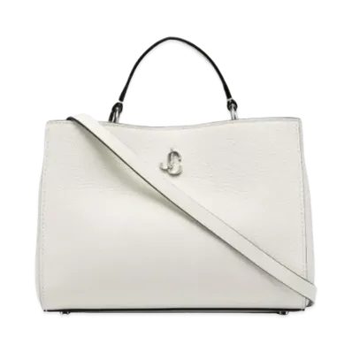Jimmy Choo Varenne Top Handle S City Grainy Calf Leather Top Handle Handbag "Latte"