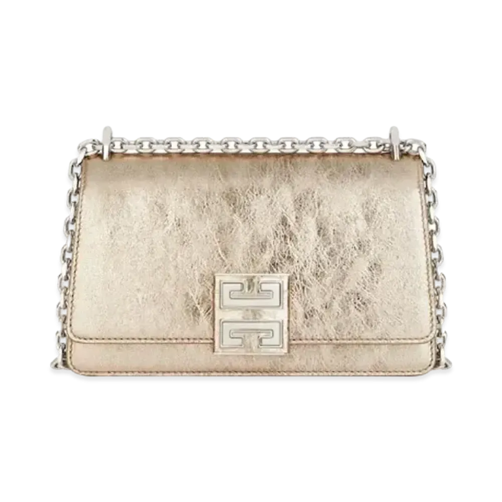 GIVENCHY Small 4G Bag In Laminated Leather with Chain "Dusty Gold"
