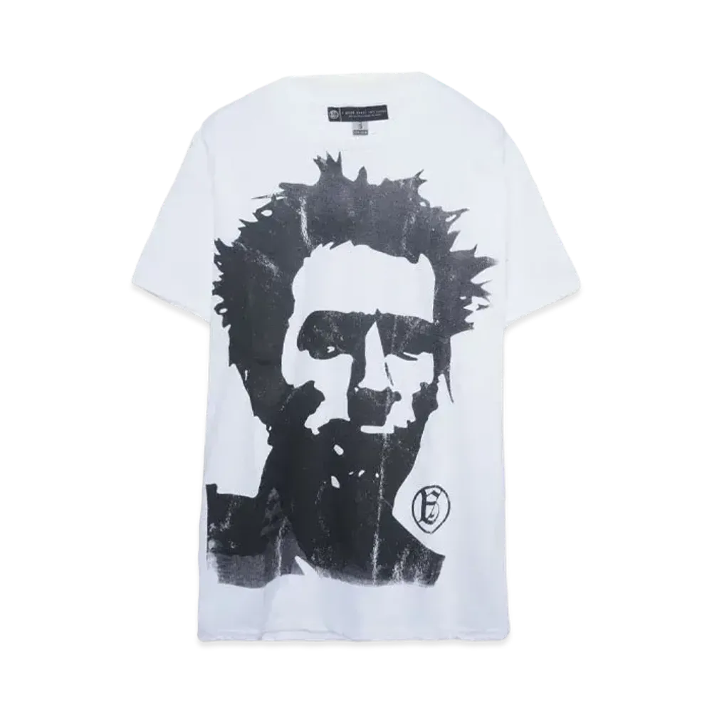 A GOOD BAD INFLUENCE HAND PRINTED FaceT-SHIRT "WHITE"