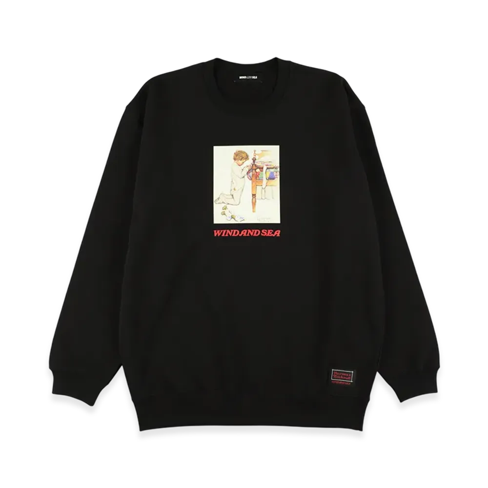 WIND AND SEA x Norman Rockwell Crew Neck Sweatshirt "Black"