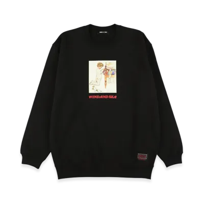 WIND AND SEA x Norman Rockwell Crew Neck Sweatshirt "Black"
