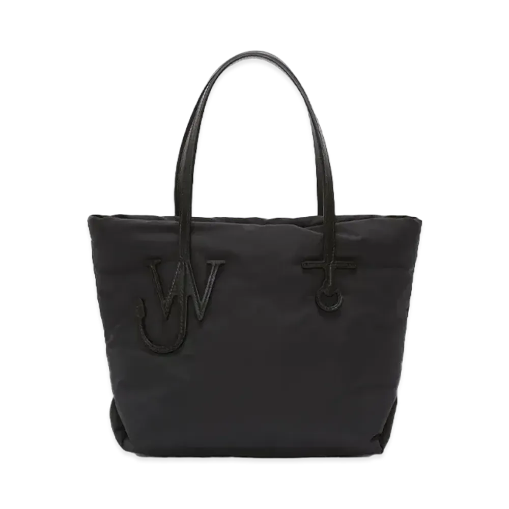 JW ANDERSON Small Puffy Anchor Logo Nylon Tote Bag "Black"