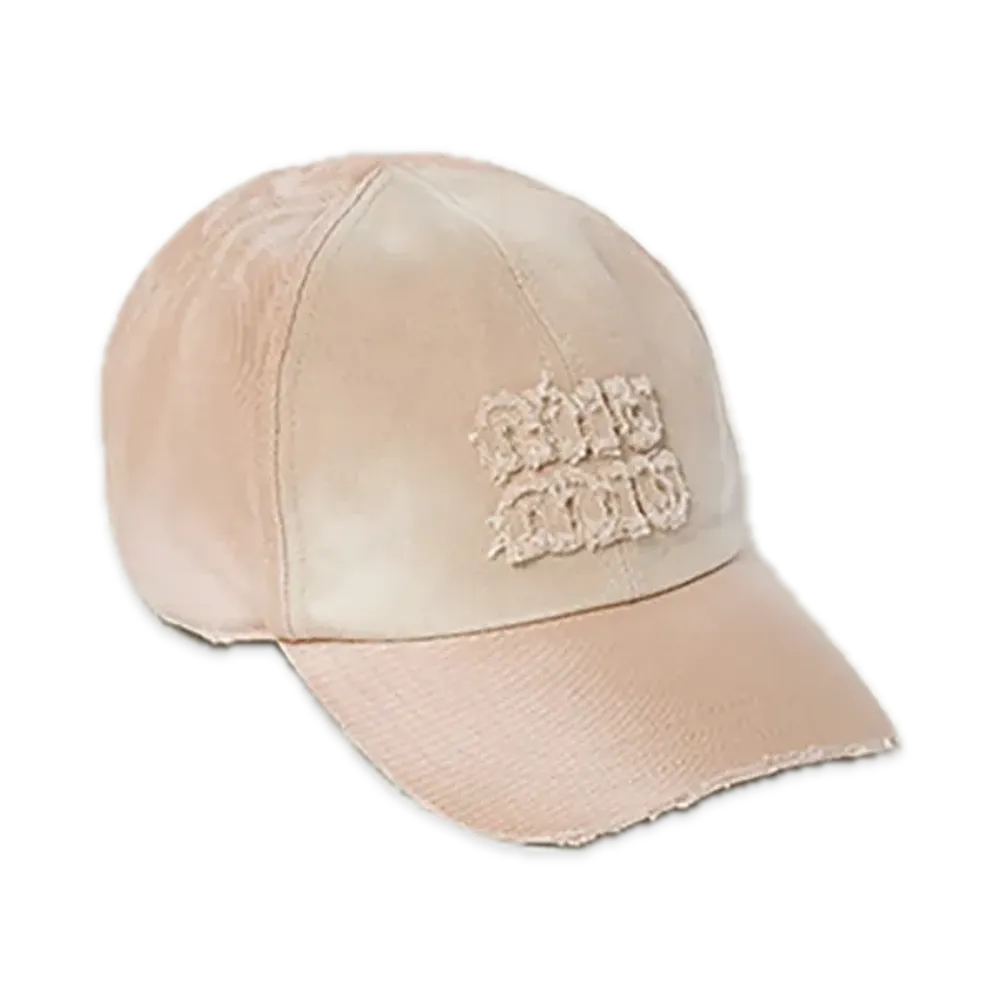 MIU MIU Denim Baseball Cap "Light Beige"