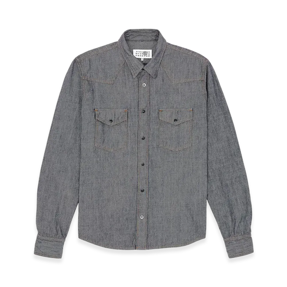 MM6 Maison Margiela Men's Rinse Denim Shirt "Gray"