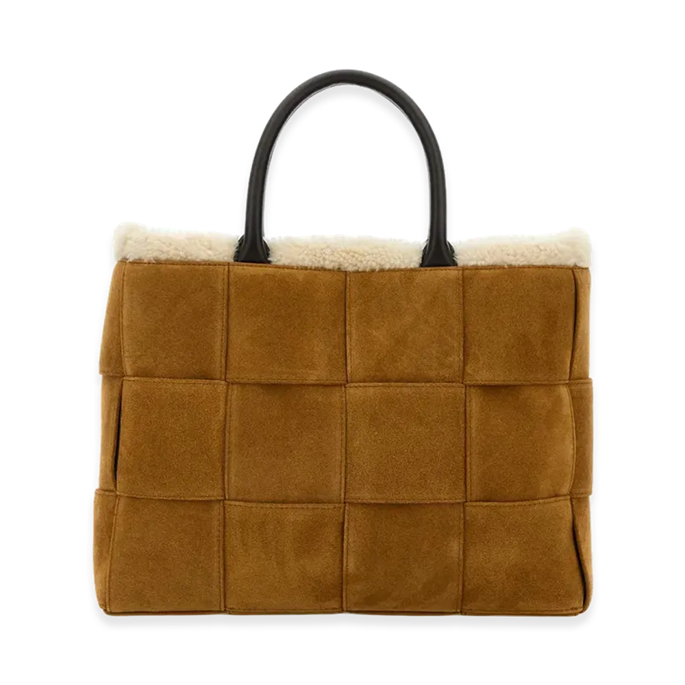 Bottega Veneta Suede Small Arco Shopping Bag "Camel"