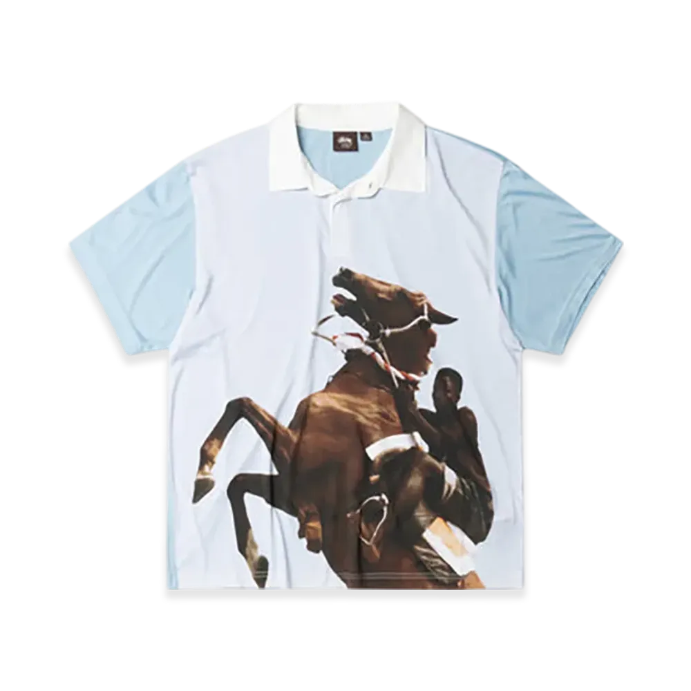 Stussy x Wales Bonner Silk Polo "Blue"