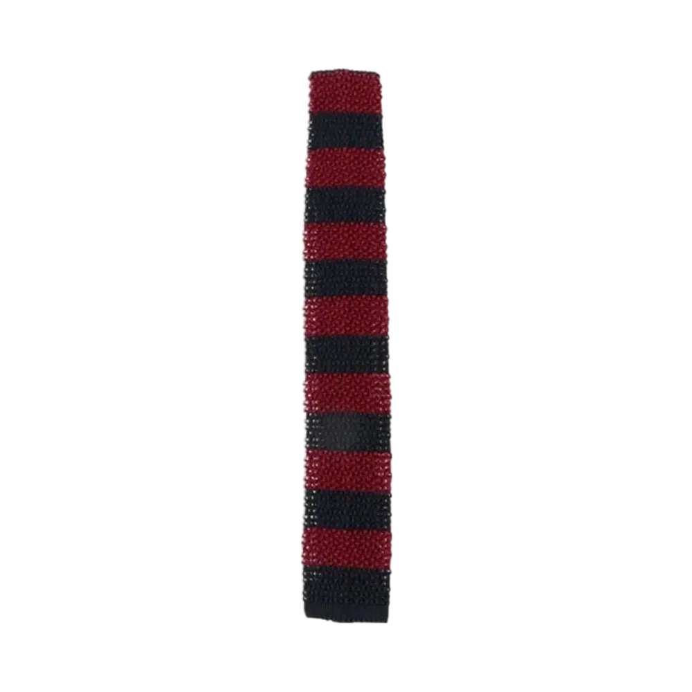 BEAMS Cotton Knit Tie Stripe "Burgundy"