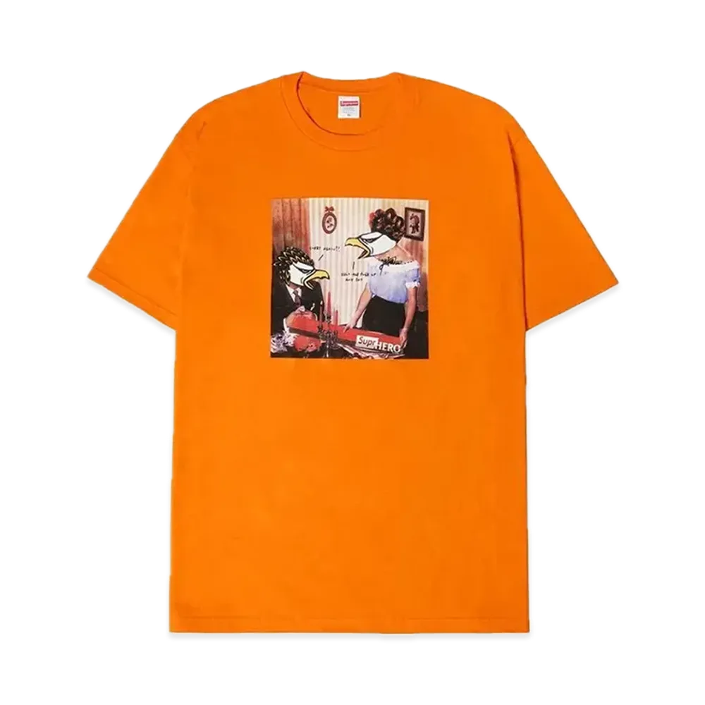 シュプリーム x アンタイヒーロー カーブ Tシャツ "オレンジ"