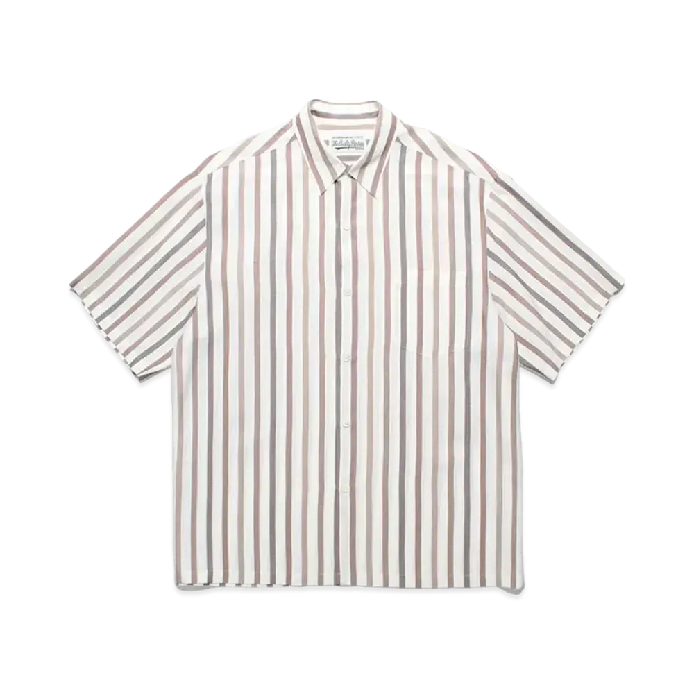 WACKO MARIA Striped Regular Collar Shirt "White"