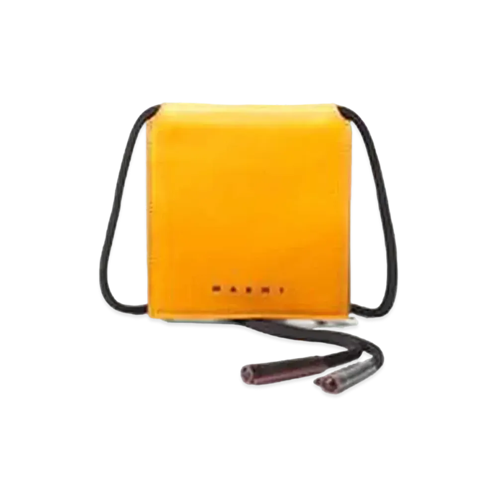 Marni Bi Coloured Bi Fold Museo Calfskin Wallet "Yellow/Black"