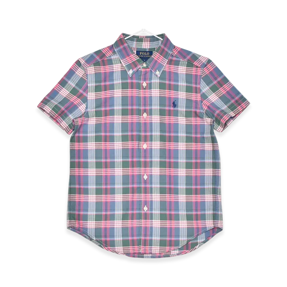 Polo Ralph Lauren SS OX Sport Shirt-Nov Print Kids "Pink/Green"