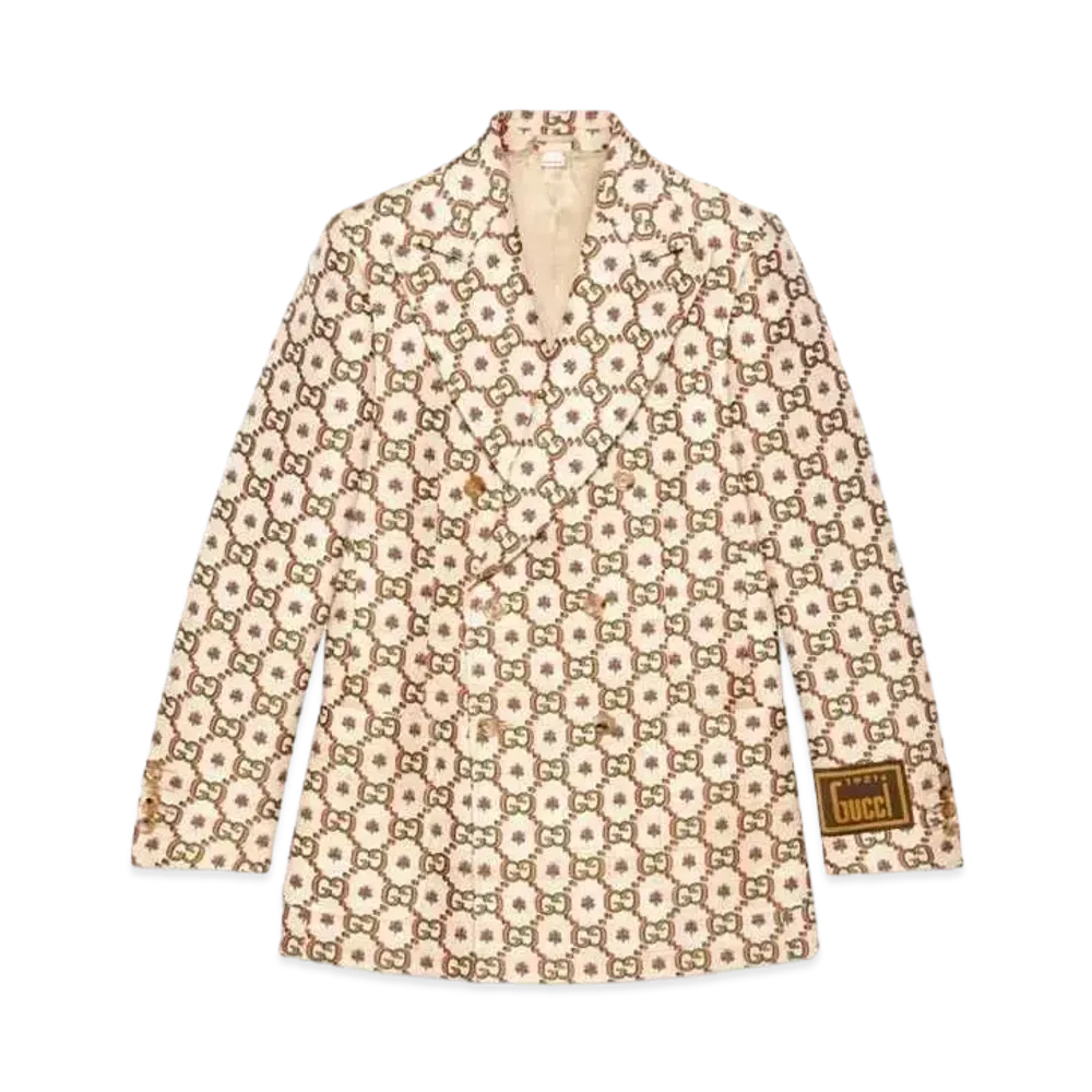 GUCCI 100 GG Flower Cotton Silk Jacket