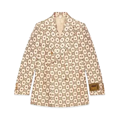 GUCCI 100 GG Flower Cotton Silk Jacket