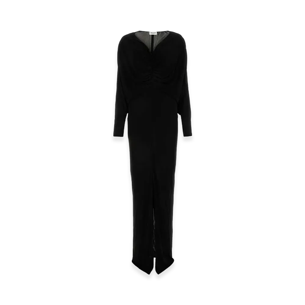 Saint Laurent Women's Viscose Long Dress "Black"