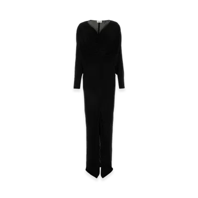 Saint Laurent Women's Viscose Long Dress "Black"