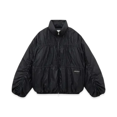 Matin Kim High Neck Shirring Down Jumper "Black"
