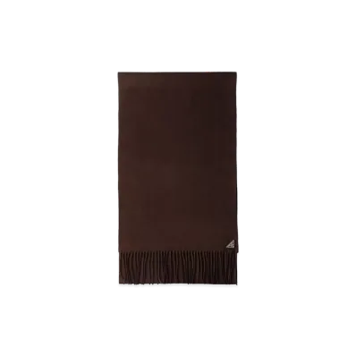 PRADA Silk And Cashmere Fringed Scarf "Brown"