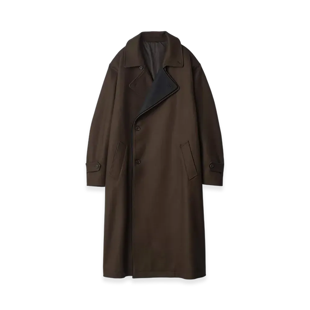 ssstein Double Lapeled Double Breasted Coat "Grey Brown"