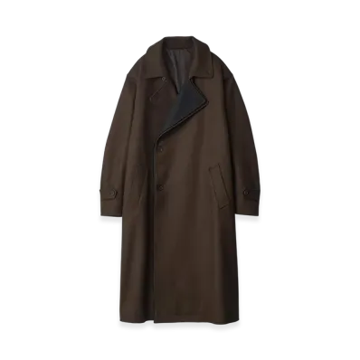 ssstein Double Lapeled Double Breasted Coat "Grey Brown"