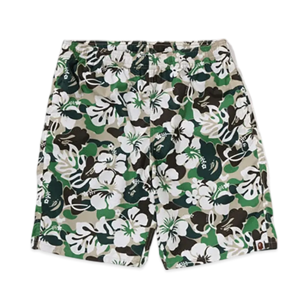 A BATHING APE ABC Resort Camo Beach Shorts "Green"
