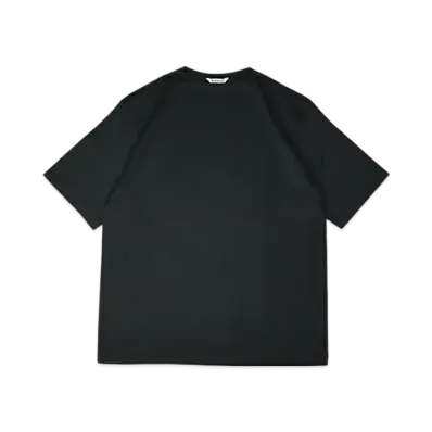 AURALEE Luster Plating Narrow Boat Neck Tee "Black"