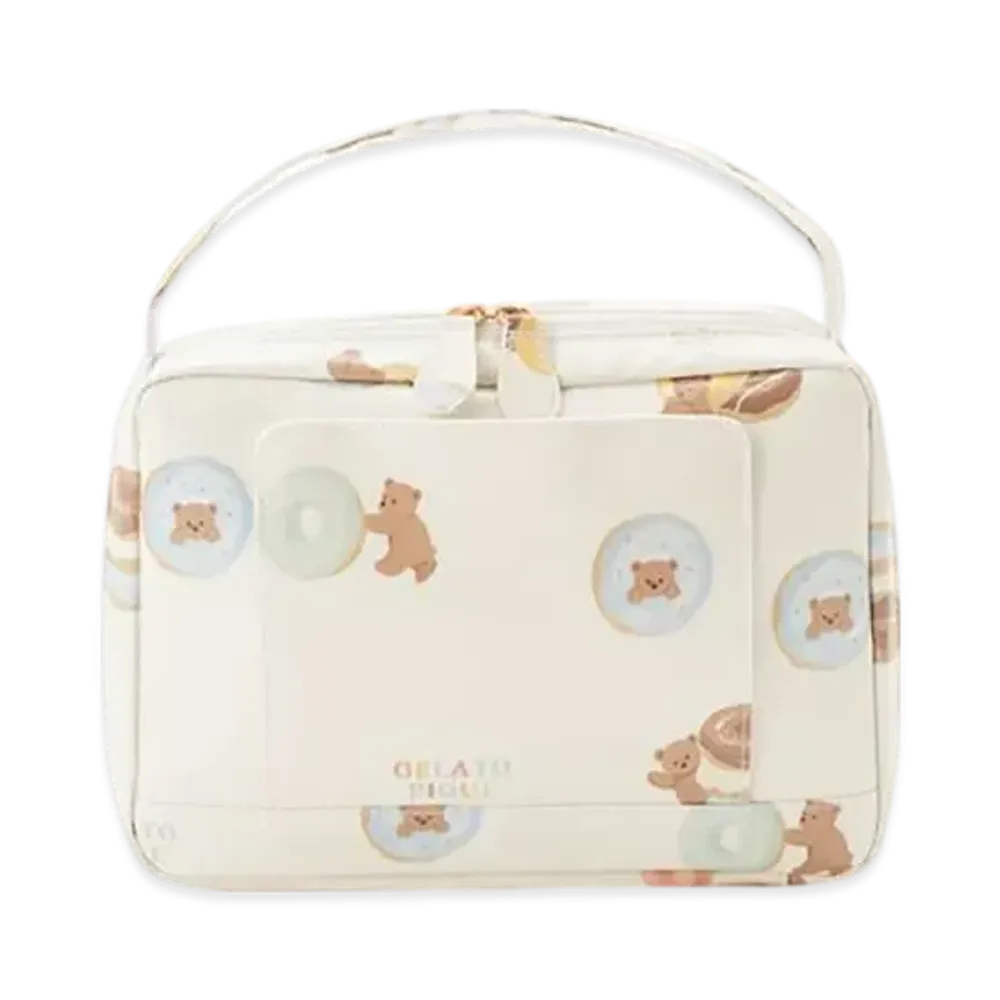 GELATO PIQUE Donut Bear Pattern Diaper Pouch "Cream"