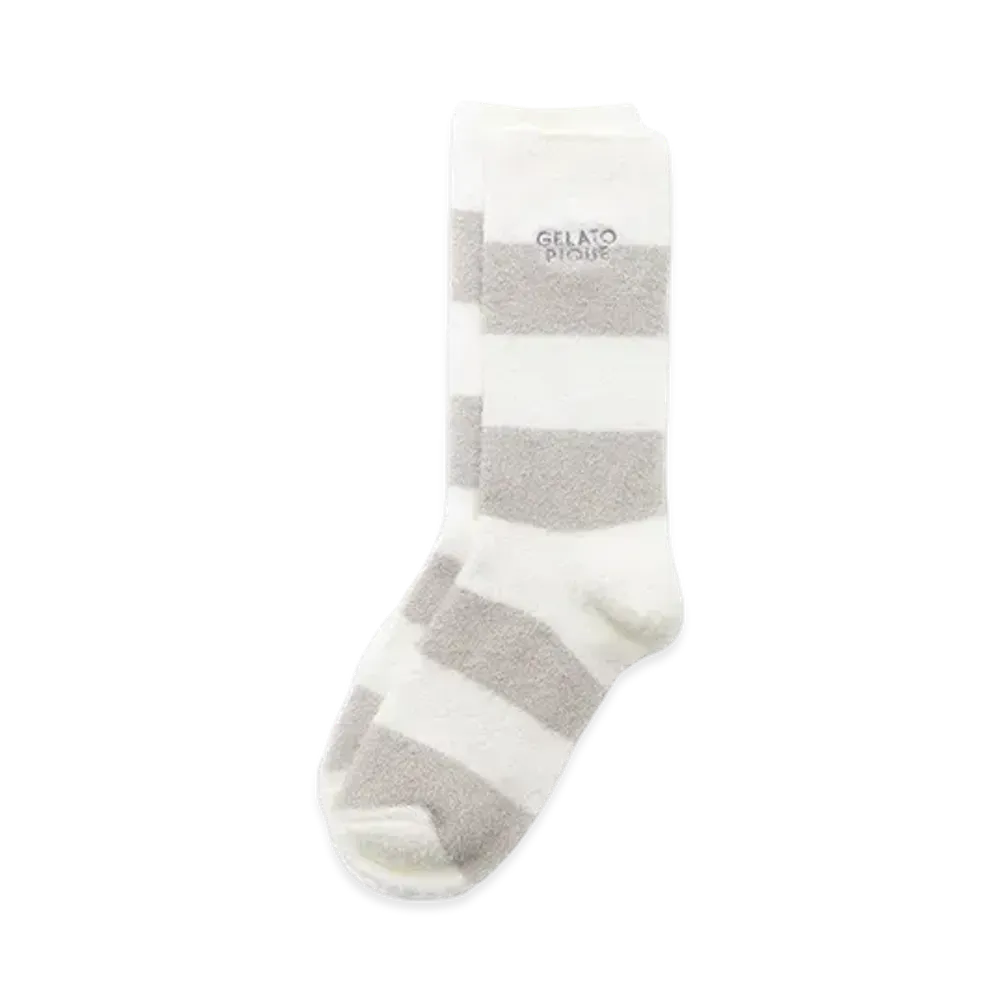GELATO PIQUE Smoothie 2 Border Socks "Light Gray"