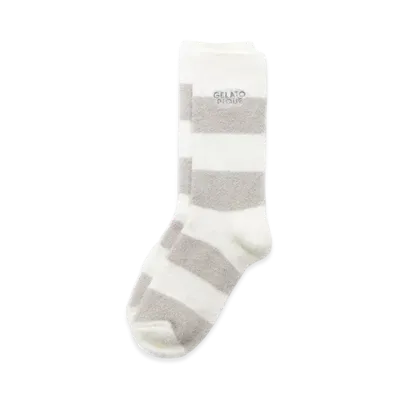 GELATO PIQUE Smoothie 2 Border Socks "Light Gray"