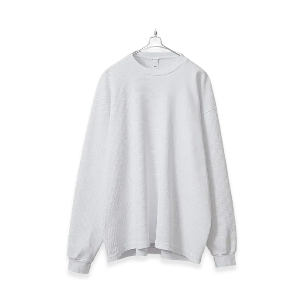 Los Angeles Apparel Long Sleeve Heavy Thermal Crew Neck T-Shirt Made in USA "White"