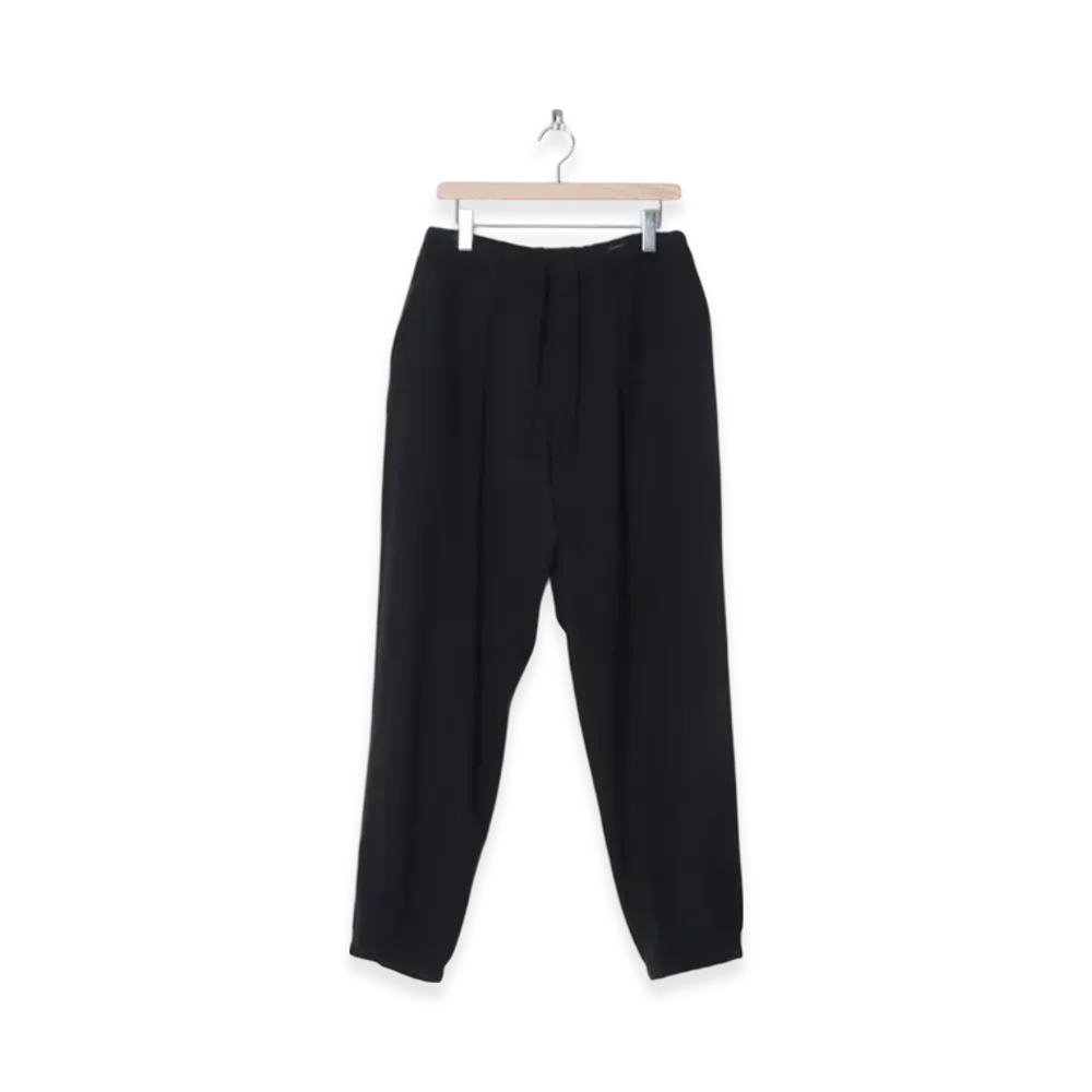COMOLI Wool Viyella Drawstring Pants "Charcoal"