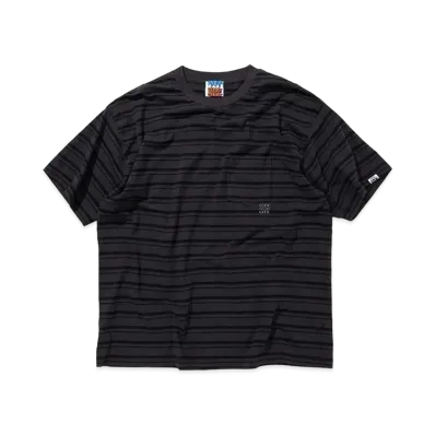 CITY COUNTRY CITY Embroidered Logo Overdye Border Pocket T-shirt "BLACK"