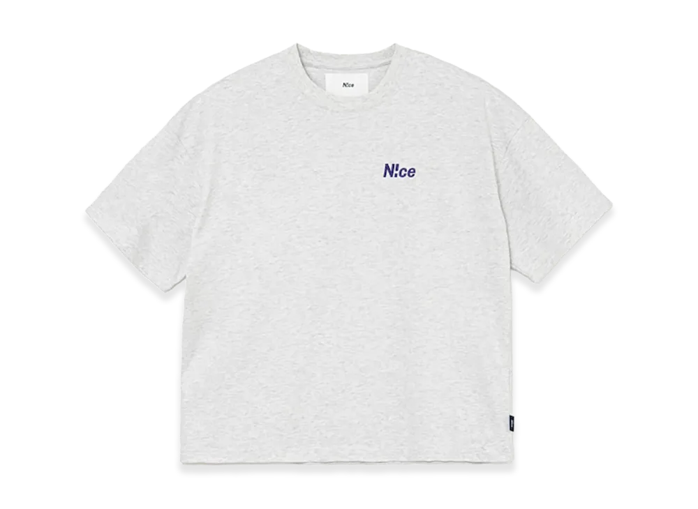 N!ce Embroidery Tee "Grey"