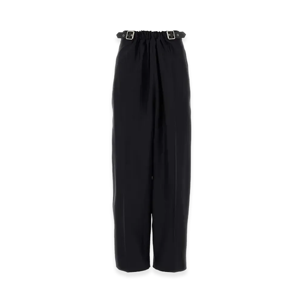 LOEWE Women's Wool Blend Wide-Leg Pant "Navy Blue"