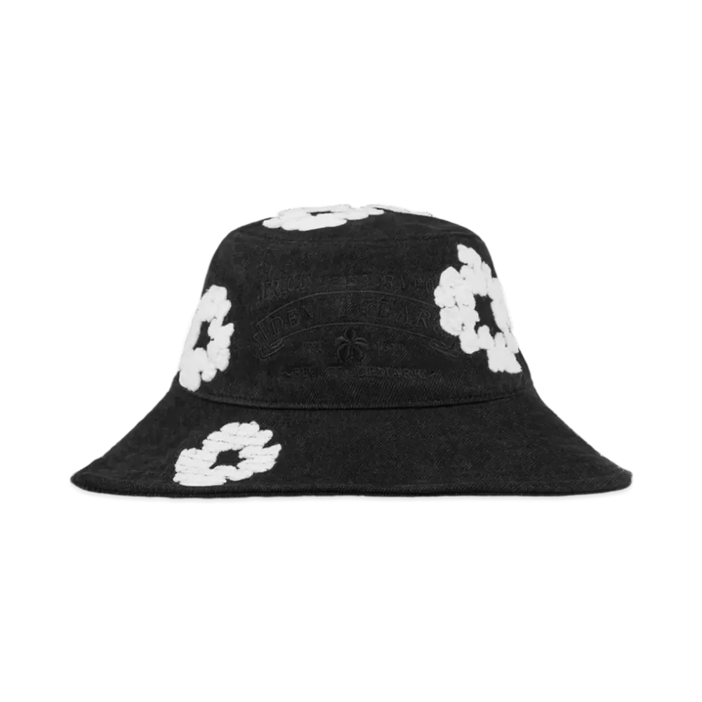 DENIM TEARS Denim Cotton Wreath Bucket Hat "Washed Black"