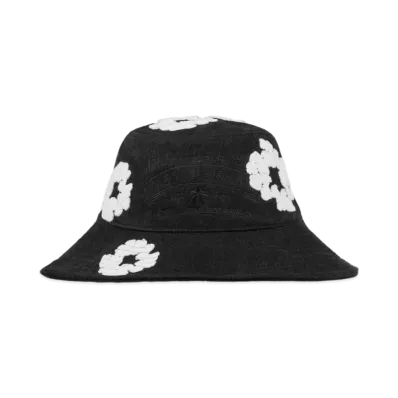 DENIM TEARS Denim Cotton Wreath Bucket Hat "Washed Black"