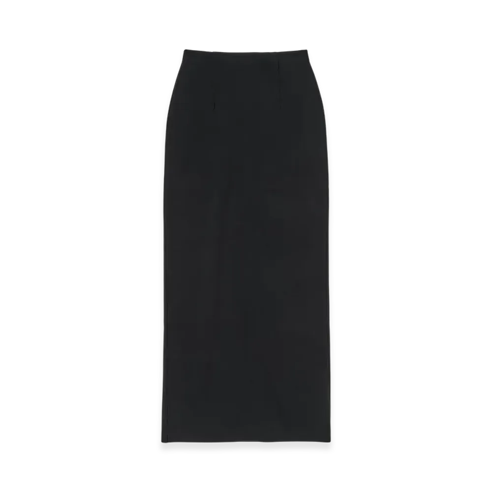 AURALEE Wool Stretch Double Face Knit Skirt "Black"