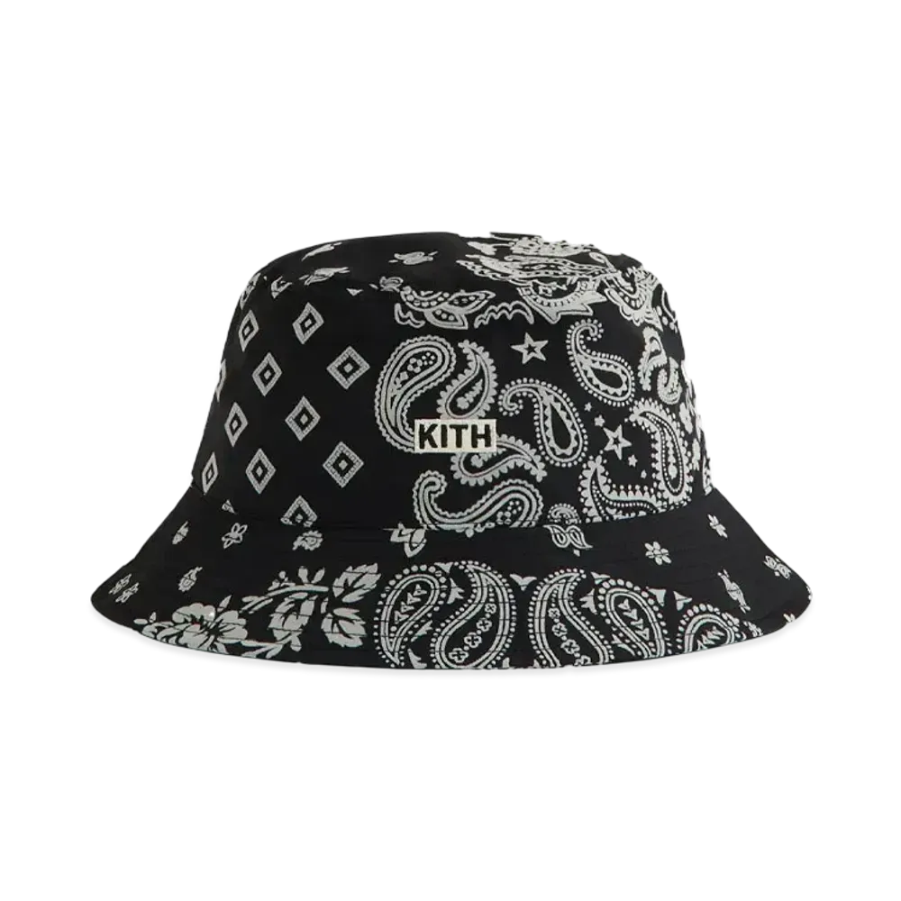 Kith Flocked Nylon Dawson Bucket Hat "Black"