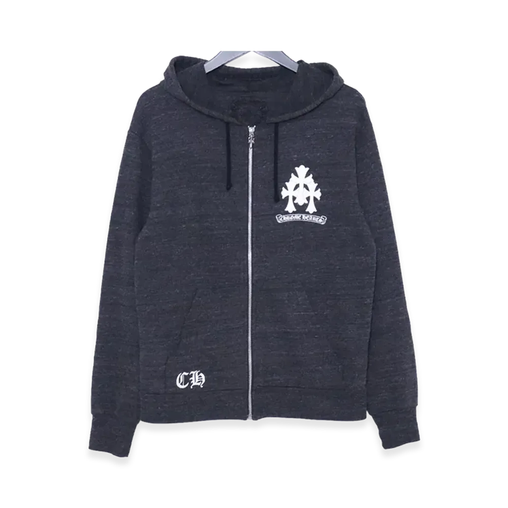 Chrome Hearts Old Cemetery Cross Dagger Zip Hoodie "Gray"