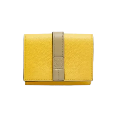 LOEWE Trifold Wallet Soft Grain Calf "Yellow/Clay Green"