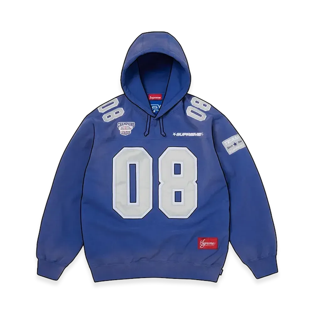 Supreme Football Jersey Hooded Sweatshirt "Royal"
