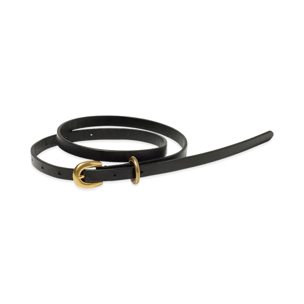 AURALEE Women's Leather Narrow Belt "Black"