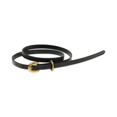AURALEE Women's Leather Narrow Belt "Black"