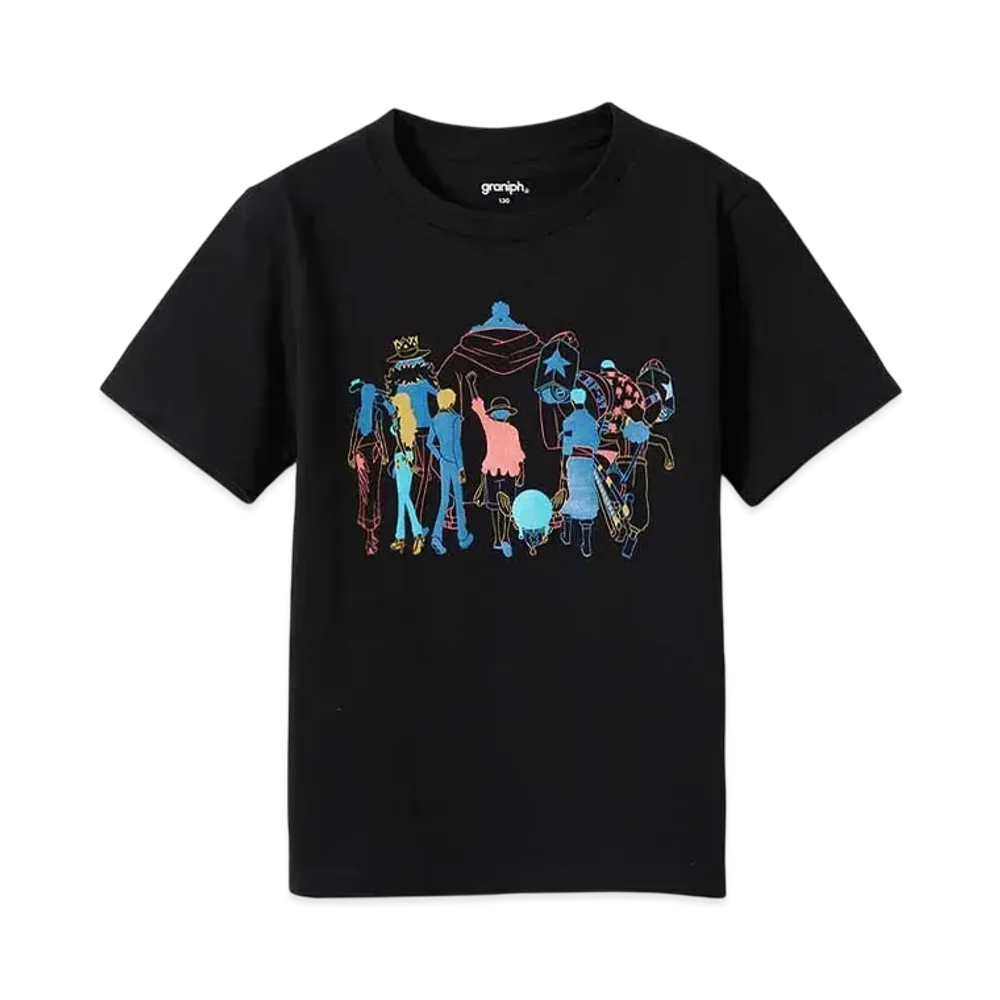 graniph x ONE PIECE Straw Hat Crew Kids T-Shirt "Black"